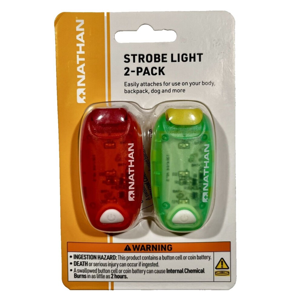 NEW Nathan Sports‎ Safety Strobelight Bundle 2-Pack Tango Red/Sulfur Spring